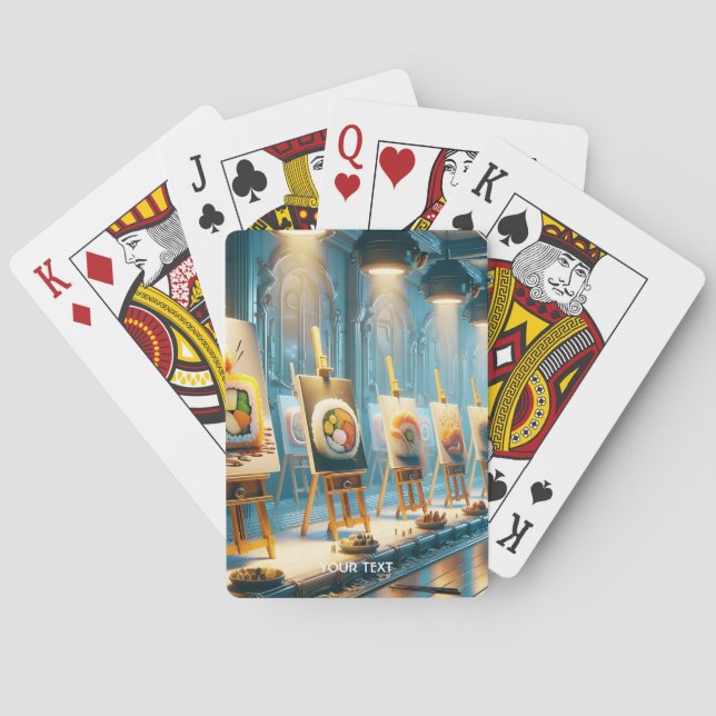 Fantasy Süße Fantasy Sushi Kunst Spielkarten (Rückseite)