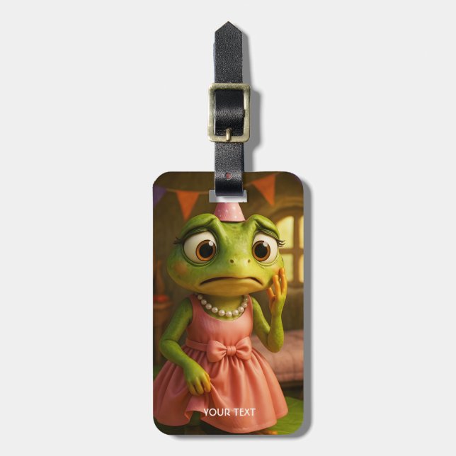 Fantasy Süße Frosch Mädchen Party Gepäckanhänger (Vorderseite vertikal)