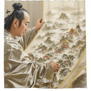 Fantasy Süße Japanische Maler Landschaft Duschvorhang