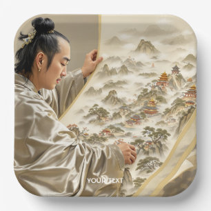 Fantasy Süße Japanische Maler Landschaft Pappteller