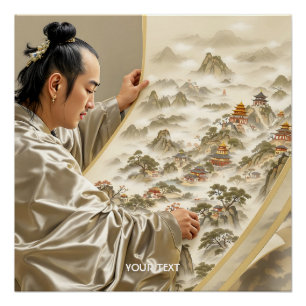 Fantasy Süße Japanische Maler Landschaft Poster