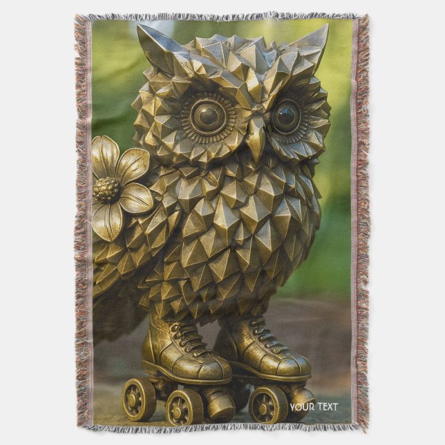 Fantasy Süße Messing-Eulen-Roller Decke (Vorderseite Vertikal)