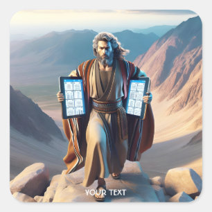 Fantasy Süße Moses Zehn Gebote Quadratischer Aufkleber