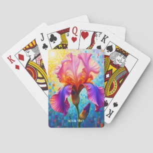 Fantasy Süße Orange-Pinke Blume Spielkarten