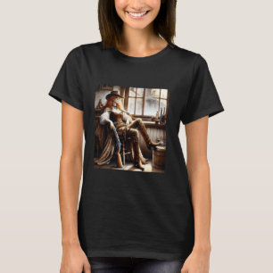 Fantasy Süße Rote Haare Cowgirl T-Shirt