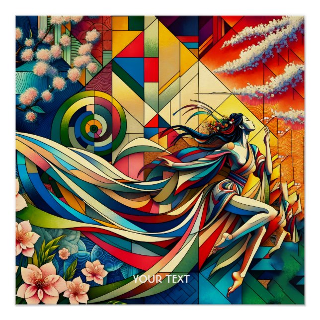 Fantasy Süße Sakura Moderne Mädchen Poster (Vorderseite)