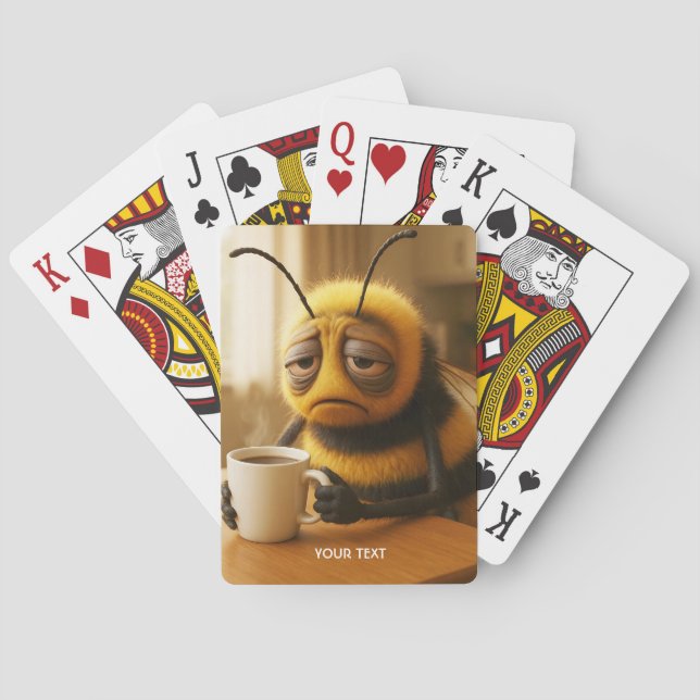 Fantasy Süße Sehr Müde Biene Spielkarten (Rückseite)