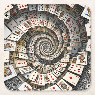 Fantasy Süße Spiral-Karten-Treppe Rechteckiger Pappuntersetzer