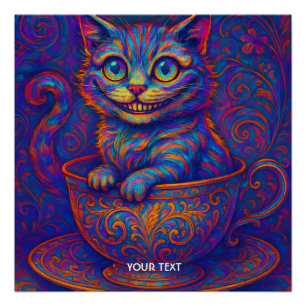 Fantasy Süße Tasse Lachende Katze Poster