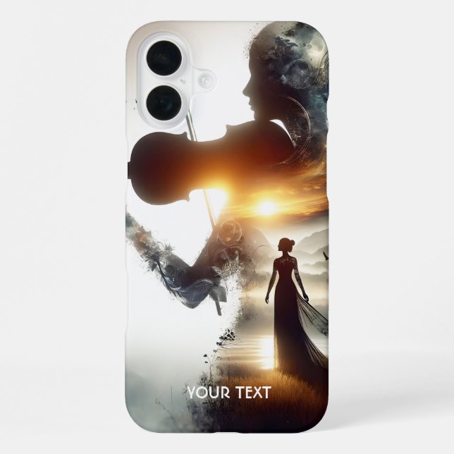 Fantasy Süße Violinmädchen Sonne iPhone Hülle (Rückseite)