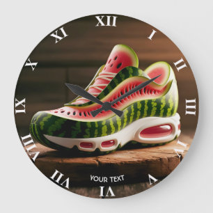 Fantasy Süße Wassermelone Sport Schuhe Große Wanduhr