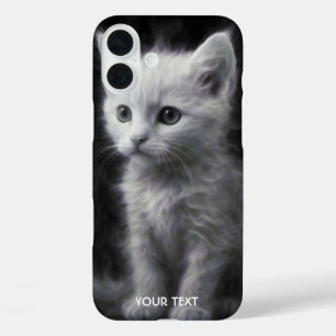 Fantasy Süße Weiße Rauchkatze iPhone 16 Plus Hülle
