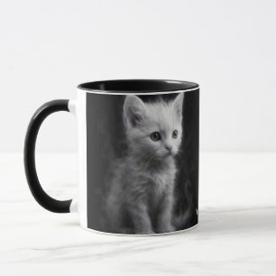 Fantasy Süße Weiße Rauchkatze Tasse