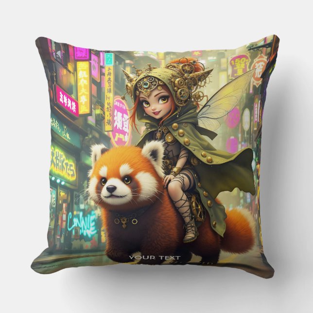 Fantasy Süße Wilde Panda-Fahrt Kissen (Vorderseite)
