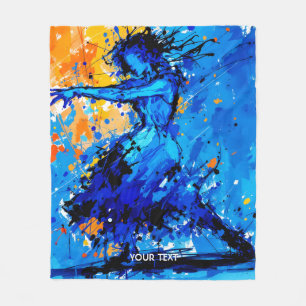 Fantasy Süßer Blauer Oranger Tänzer Fleecedecke