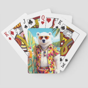 Fantasy Süßer Eisbär Strand Spielkarten