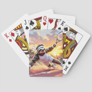 Fantasy Süßer Faultier spielt Tennis Spielkarten