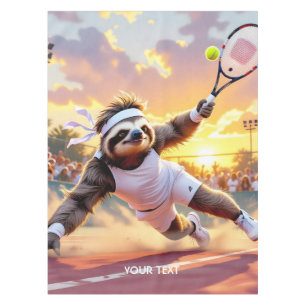Fantasy Süßer Faultier spielt Tennis  Tischdecke