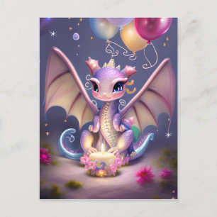 Fantasy Süßer Kawaii-Baby-Drache Postkarte