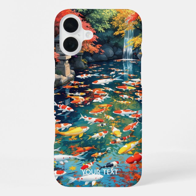 Fantasy Süßer Koi-Fischteich iPhone Hülle (Rückseite)
