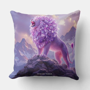 Fantasy Süßer Lila Amethyst Löwe Kissen