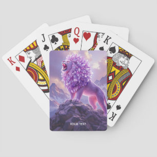 Fantasy Süßer Lila Amethyst Löwe Spielkarten