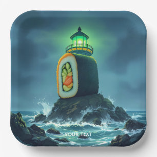 Fantasy Süßer Riesen-Sushi-Leuchtturm Pappteller