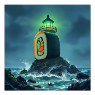 Fantasy Süßer Riesen-Sushi-Leuchtturm Poster