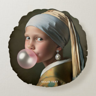 Fantasy Süßer Rosa Kaugummi Rundes Kissen