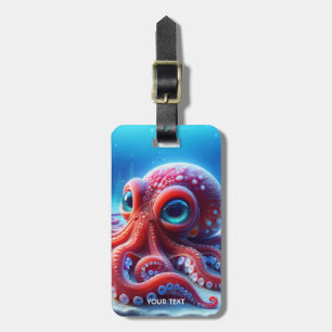 Fantasy Süßer Roter Meer-Oktopus Gepäckanhänger