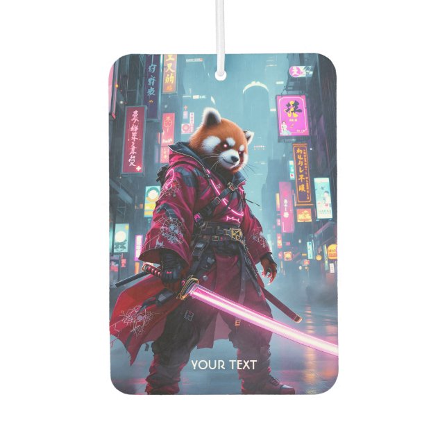 Fantasy Süßer Samurai Roter Panda Autolufterfrischer (Vorderseite)