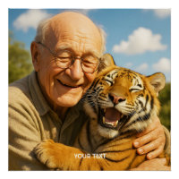 Fantasy Süßer Tiger Alter Mann