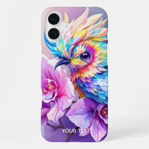 Fantasy Süßer Vogel Rosa Orchidee iPhone 16 Plus Hülle