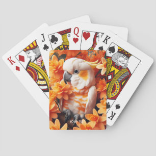 Fantasy Süßer Weißer Oranger Kakadu Spielkarten