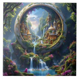 Fantasy süßes Dorf kleine Stadt . Perfekt als Geb Fliese