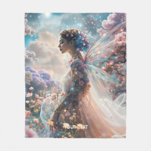 Fantasy Süßes Mädchen Garten Blumen Fleecedecke