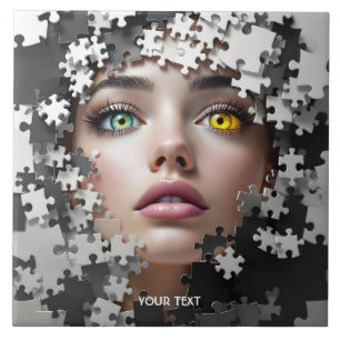 Fantasy süßes Puzzle Mädchen Gesicht Fliese