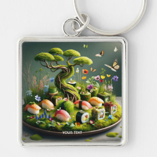 Fantasy Süßes Sushi Japanische Landschaft Schlüsselanhänger