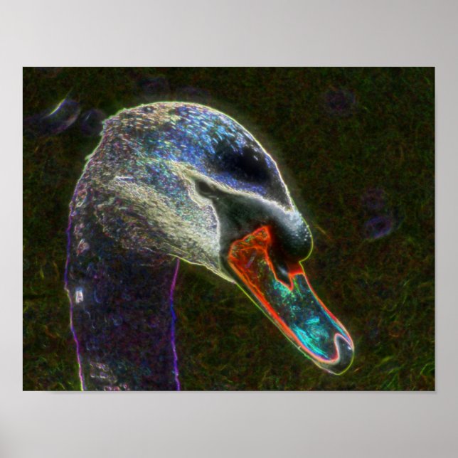 Fantasy Swan Animal Art Poster (Vorne)