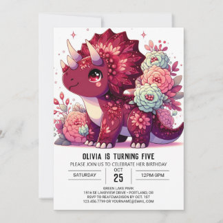 Fantasy Sweet Dinosaurier Digital Geburtstag Einladung