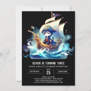 Fantasy Sweet Pirate Birthday Einladung
