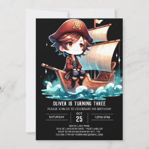 Fantasy Sweet Pirate Birthday Einladung