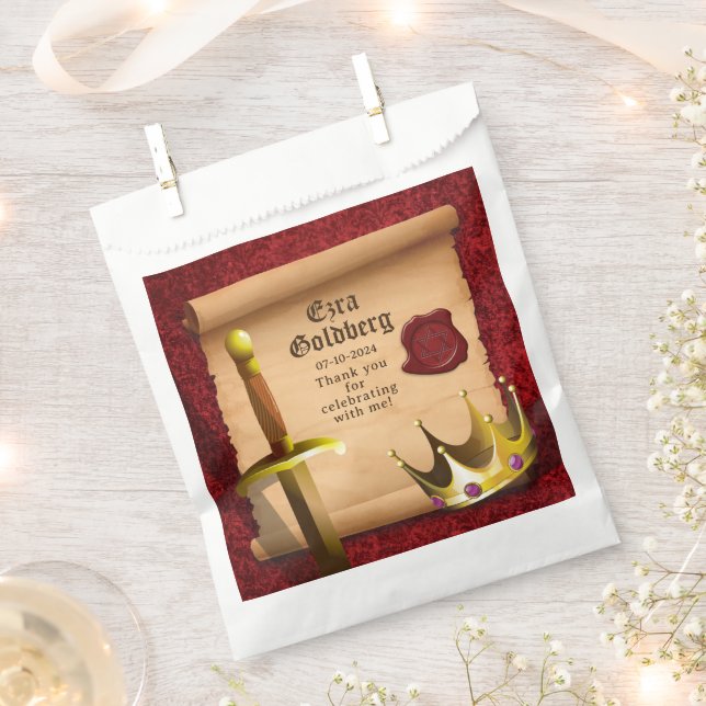 Fantasy Sword Crown Mittelalterlicher Ritter Bar M Geschenktütchen (Ausgeschnitten)