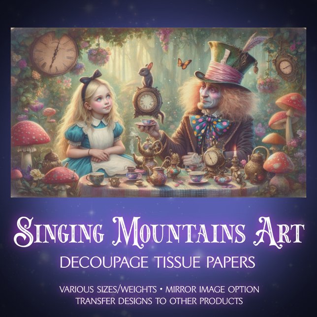 Fantasy Tea Party Alice and Hatter Decoupage Seidenpapier (Von Creator hochgeladen)