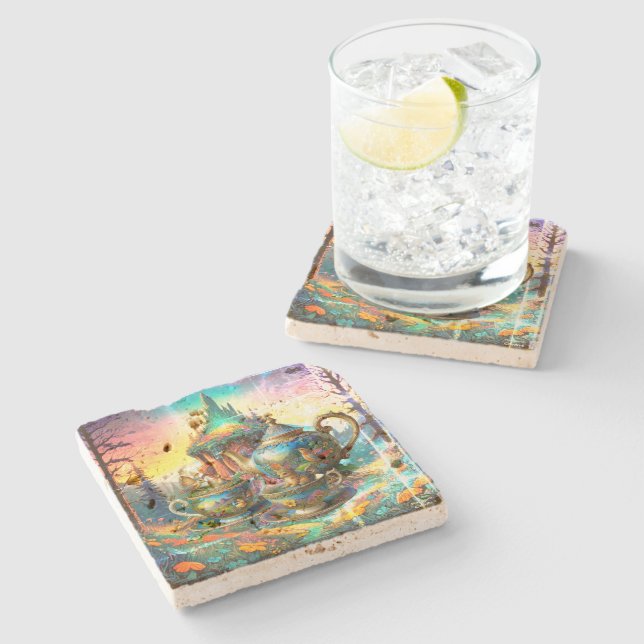 Fantasy Tee Set Stone Untersetzer (Seitenansicht)