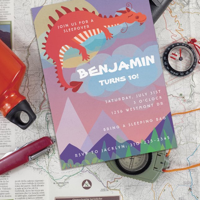 Fantasy Theme Dragon Sleepoe Campout Einladung (Von Creator hochgeladen)