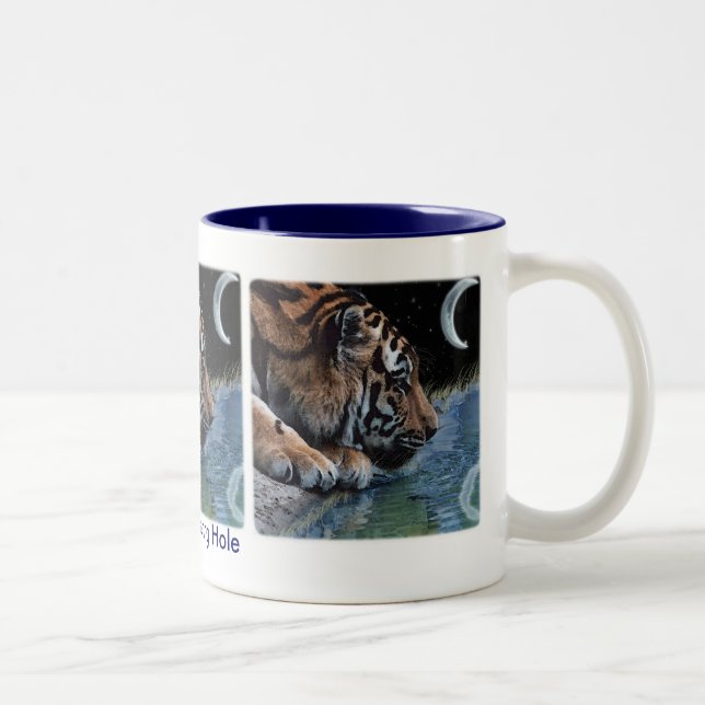 Fantasy Tiger & Moon Zweifarbige Tasse (Rechts)