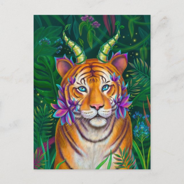 Fantasy Tiger Postkarte (Vorderseite)