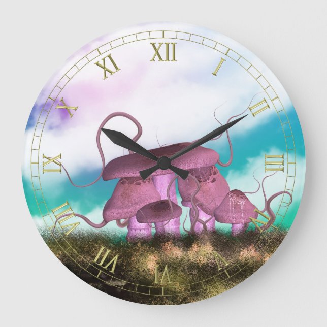 Fantasy Toadstocker Wall Clock Große Wanduhr (Vorderseite)