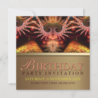 Fantasy Trance Golden Birthday Party Einladung
